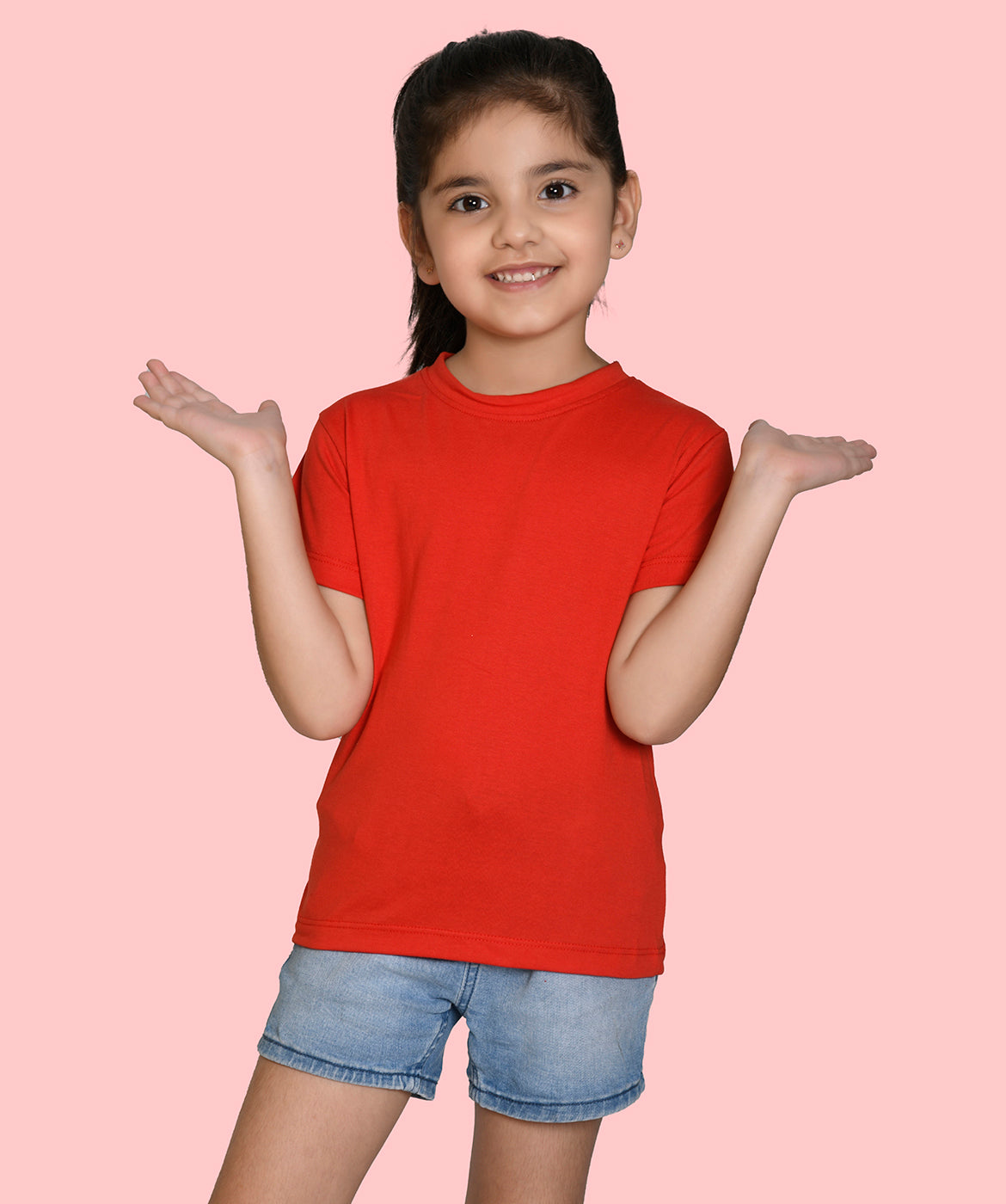 Girls solid shop red shirt