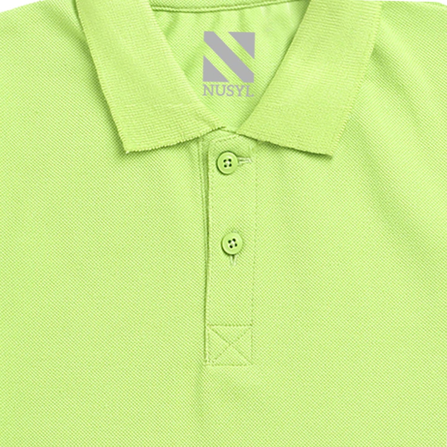 Nusyl solid Lime green boys polo T-shirts