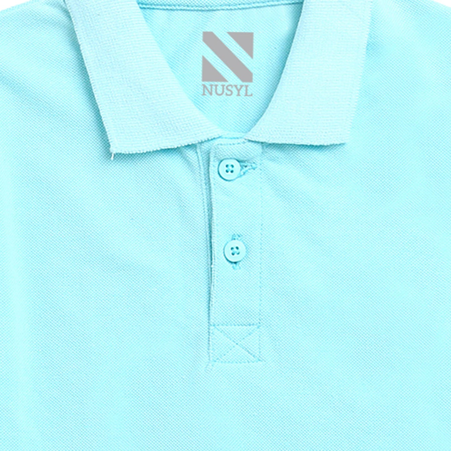 Nusyl solid light blue boys polo t-shirts