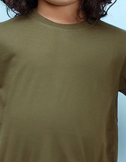 Nusyl Boys Olive Solid t-shirt