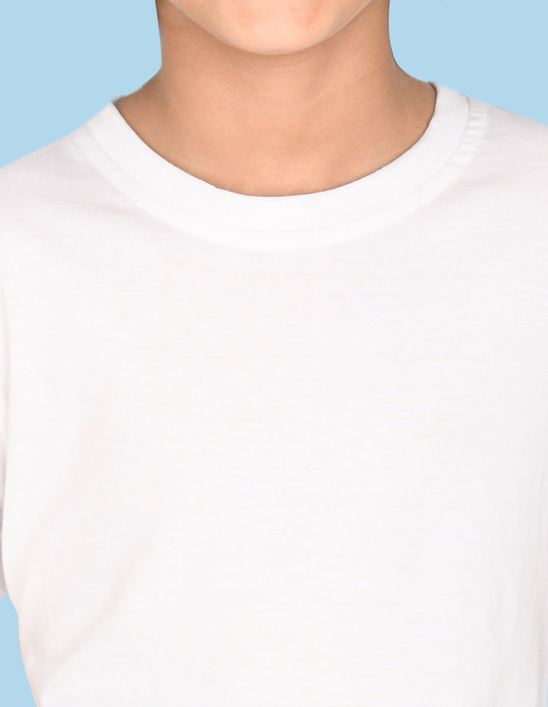 NUSYL Boys White Bio Washed Cotton Short Sleeve Solid T-shirt