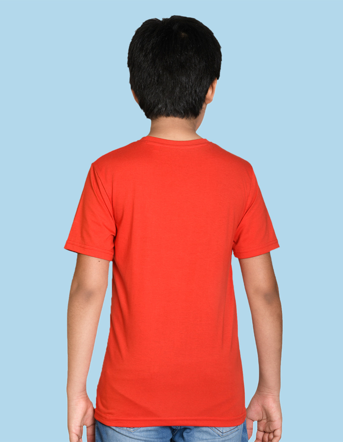 Nusyl boys blessed printed red colored cotton rich tshirt