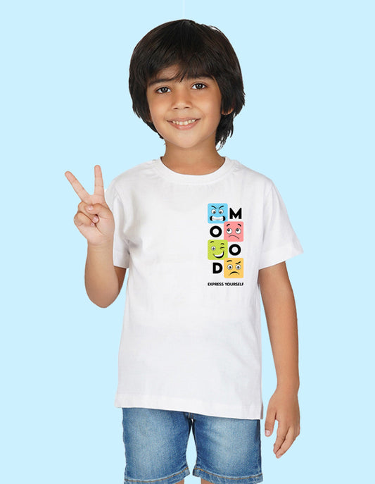 Nusyl Boys White Mood Printed t-shirt