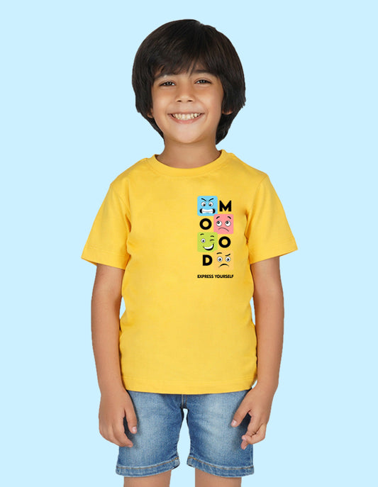 Nusyl Boys Yellow Mood Printed t-shirt