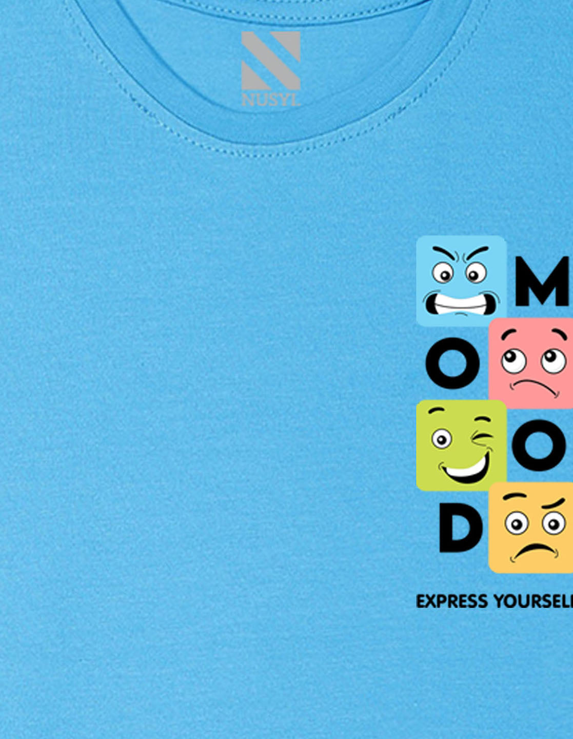 Nusyl Boys Sky Blue Mood Printed t-shirt