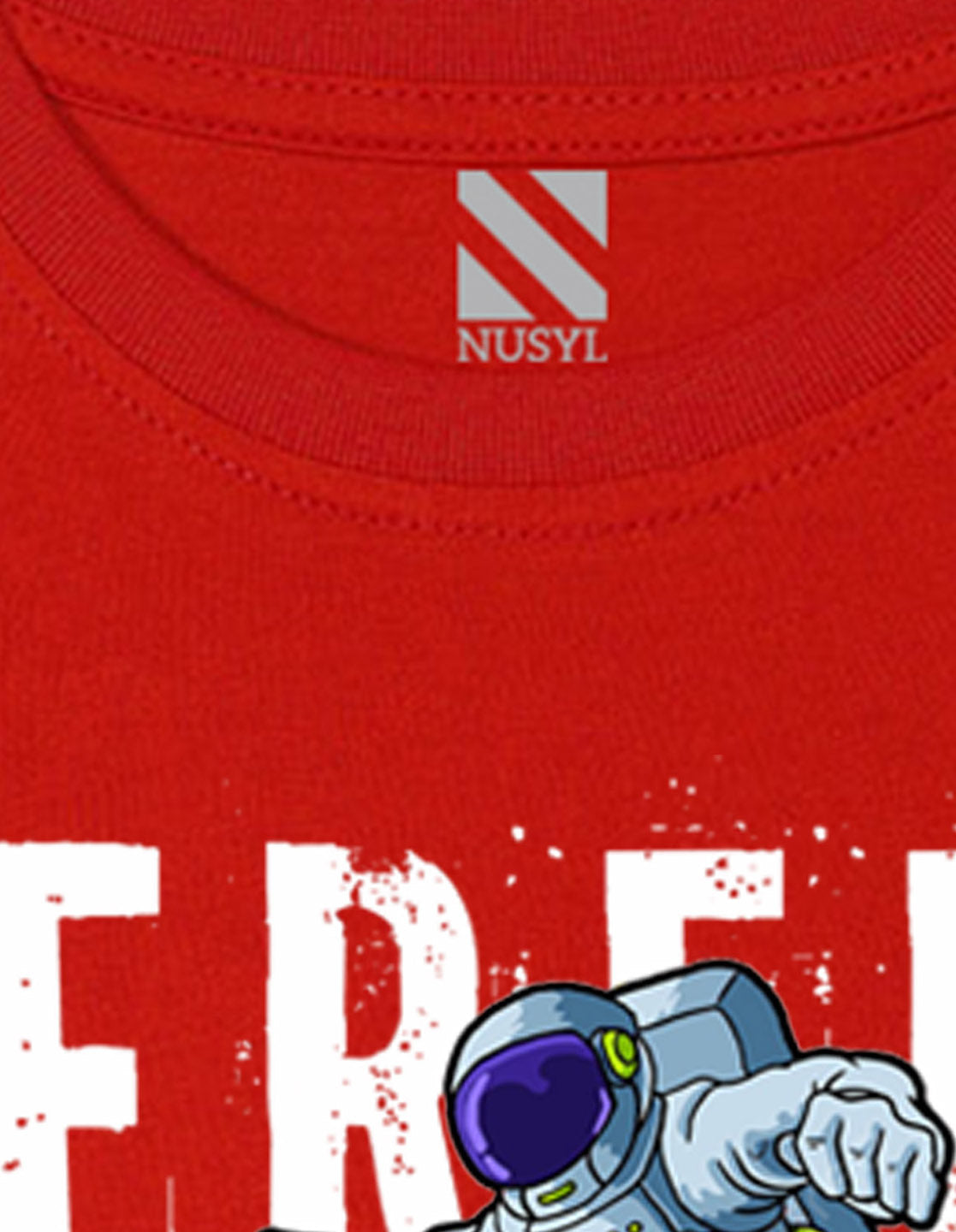 Nusyl Boys Red Free style Printed t-shirt