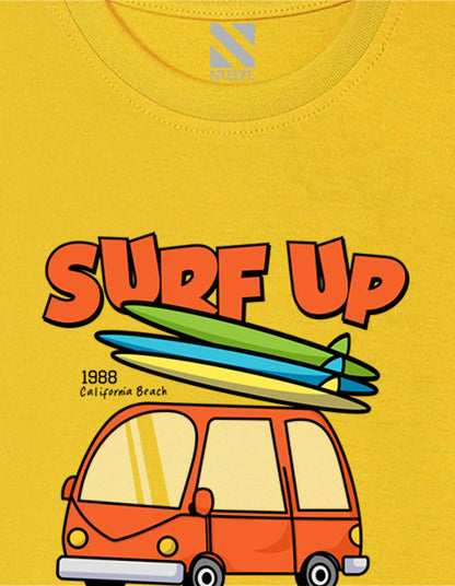 Nusyl Boys Yellow Surf up Printed t-shirt