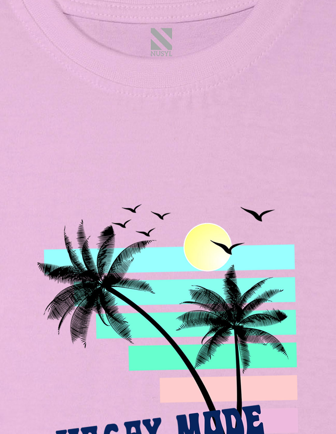 Nusyl Vacay mode Printed Light Pink Colour T-shirts