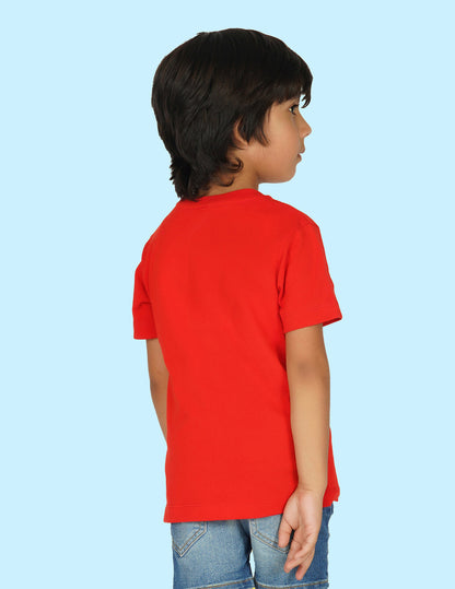 Nusyl Boys Red Explore Printed t-shirt