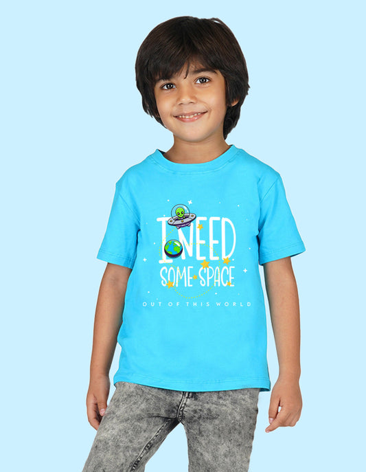 Nusyl Boys Sky Blue Space Printed t-shirt