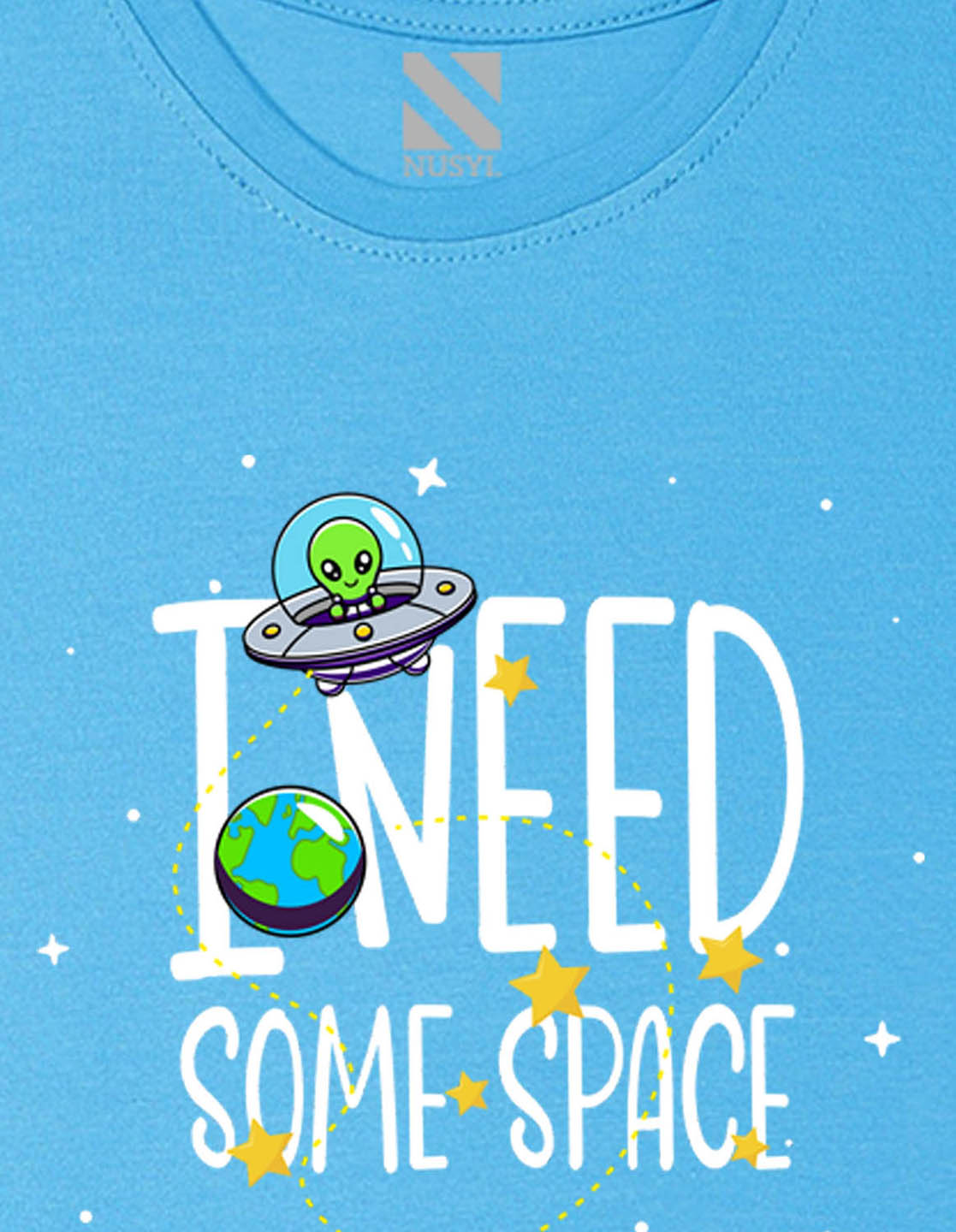 Nusyl Boys Sky Blue Space Printed t-shirt