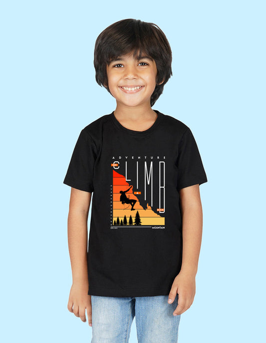 Nusyl Boys Black Climb Printed t-shirt