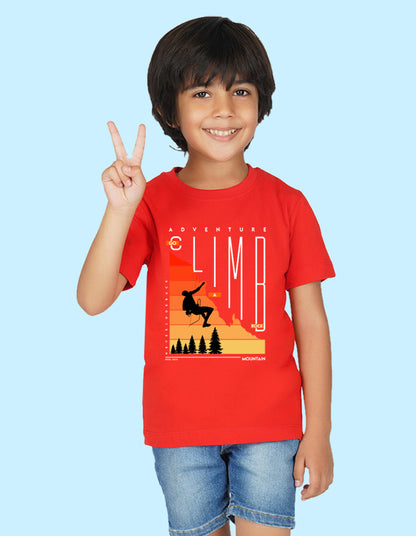 Nusyl Boys Red Climb Printed t-shirt