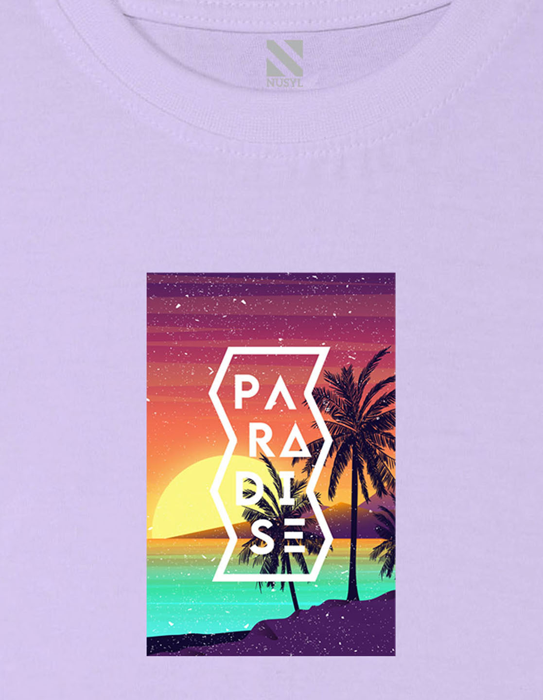 Nusyl Paradise Printed Lilac Colour T-shirts