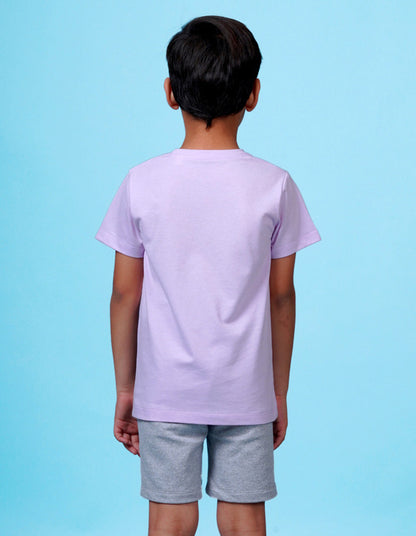 Nusyl Space Printed Lilac Colour T-shirts