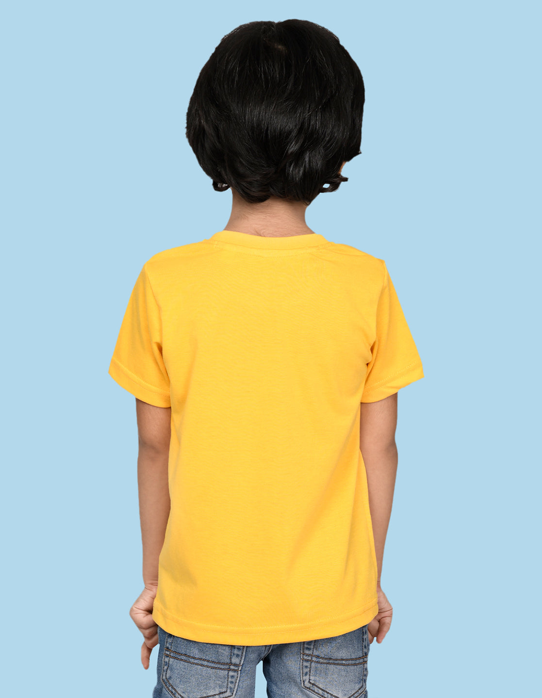 Nusyl wild & free printed Yellow Biowashed Cotton Half  T-shirt T-shirt