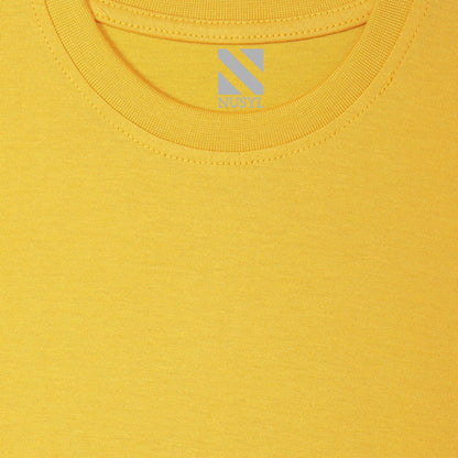 Nusyl wild & free printed Yellow Biowashed Cotton Half  T-shirt T-shirt