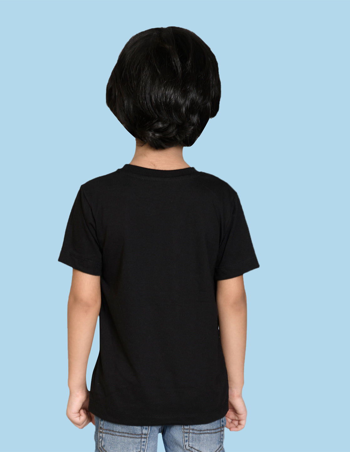 Nusyl Awesome Vibes Black Biowashed Cotton Half  T-shirt T-shirt