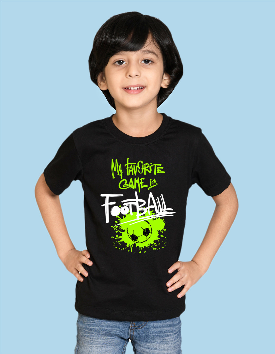 Nusyl Football Black Biowashed Cotton Half  T-shirt T-shirt