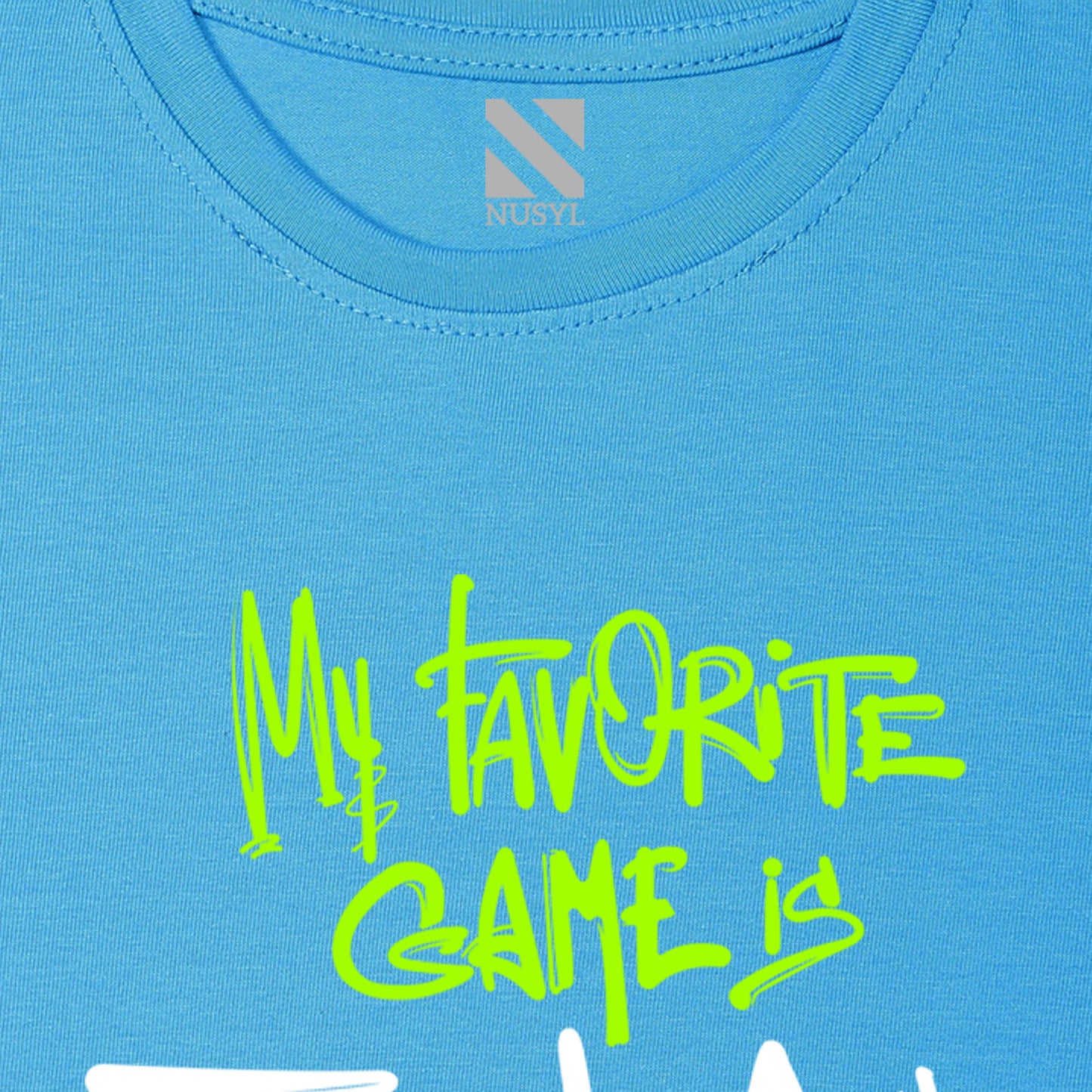 Nusyl Football Sky blue Biowashed Cotton Half  T-shirt