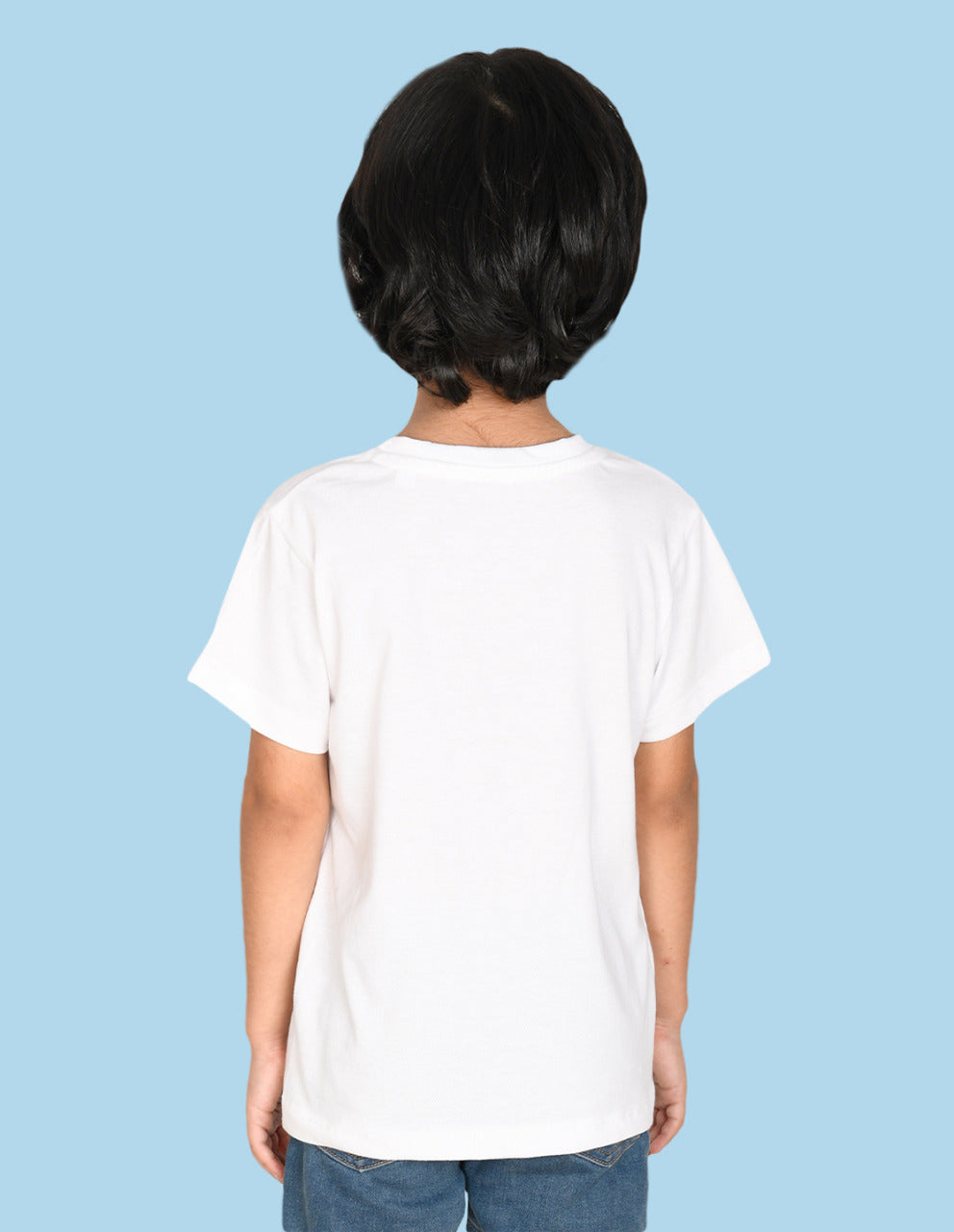 Nusyl Smile Printed White Biowashed Cotton Half  T-shirt T-shirt