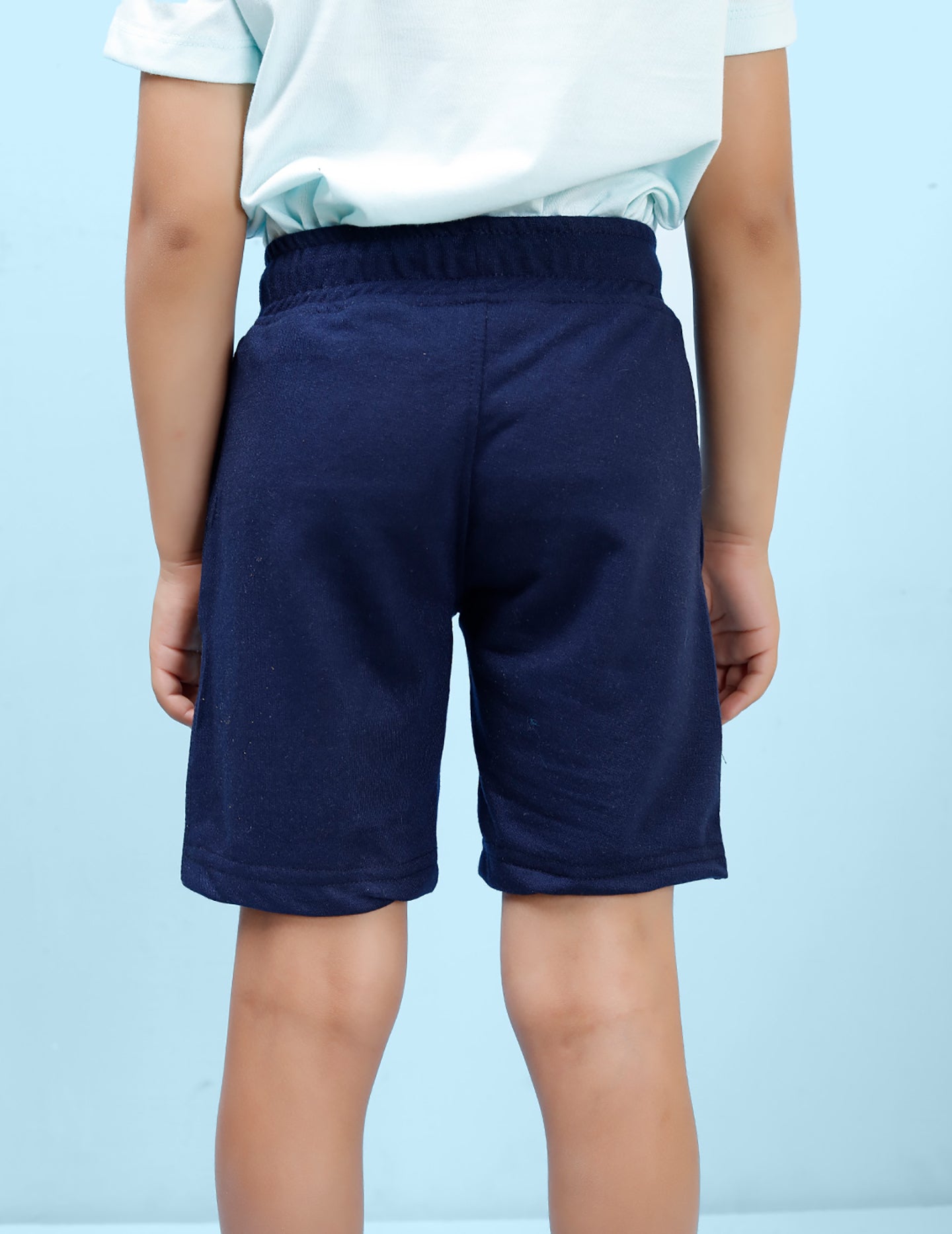 Nusyl Yes OK Printed Navy Blue Boys Shorts