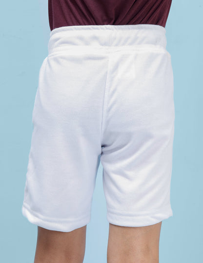 Nusyl Limitless Printed White Boys Shorts