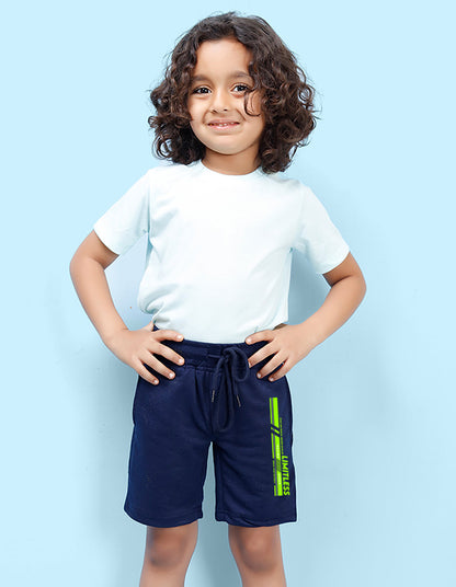 Nusyl Limitless Printed Navy Blue Boys Shorts