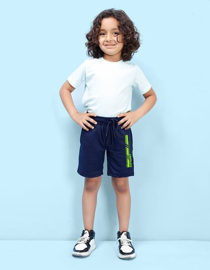 Nusyl Limitless Printed Navy Blue Boys Shorts