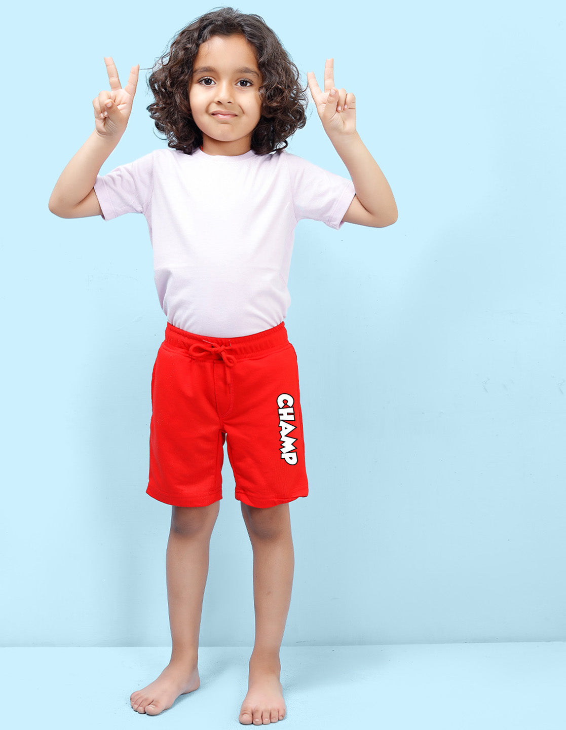 Nusyl Champ Printed Red Boys Shorts