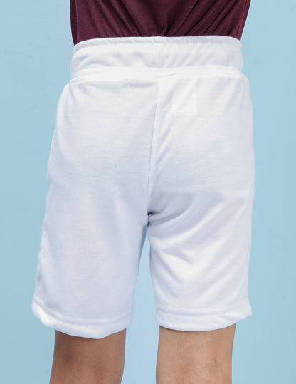 Nusyl colourful lines  Printed White Boys Shorts