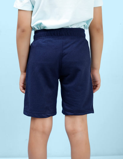 Nusyl Beach Printed Navy Blue Boys Shorts