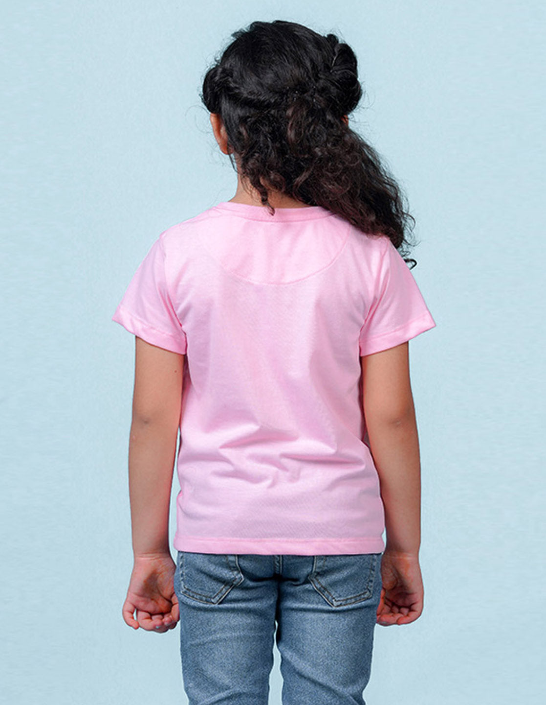 Nusyl Girls Solid Light Pink t-shirts