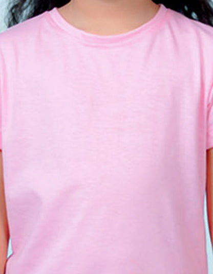 Nusyl Girls Solid Light Pink t-shirts