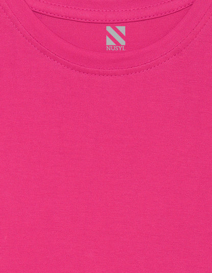 Nusyl Girls Half Sleeves Pink Lets roll printed T-shirt