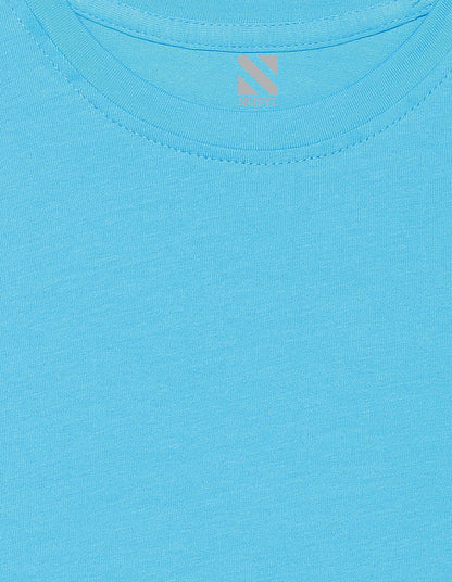 Nusyl Girls Half Sleeves Sky Blue Pretty printed T-shirt