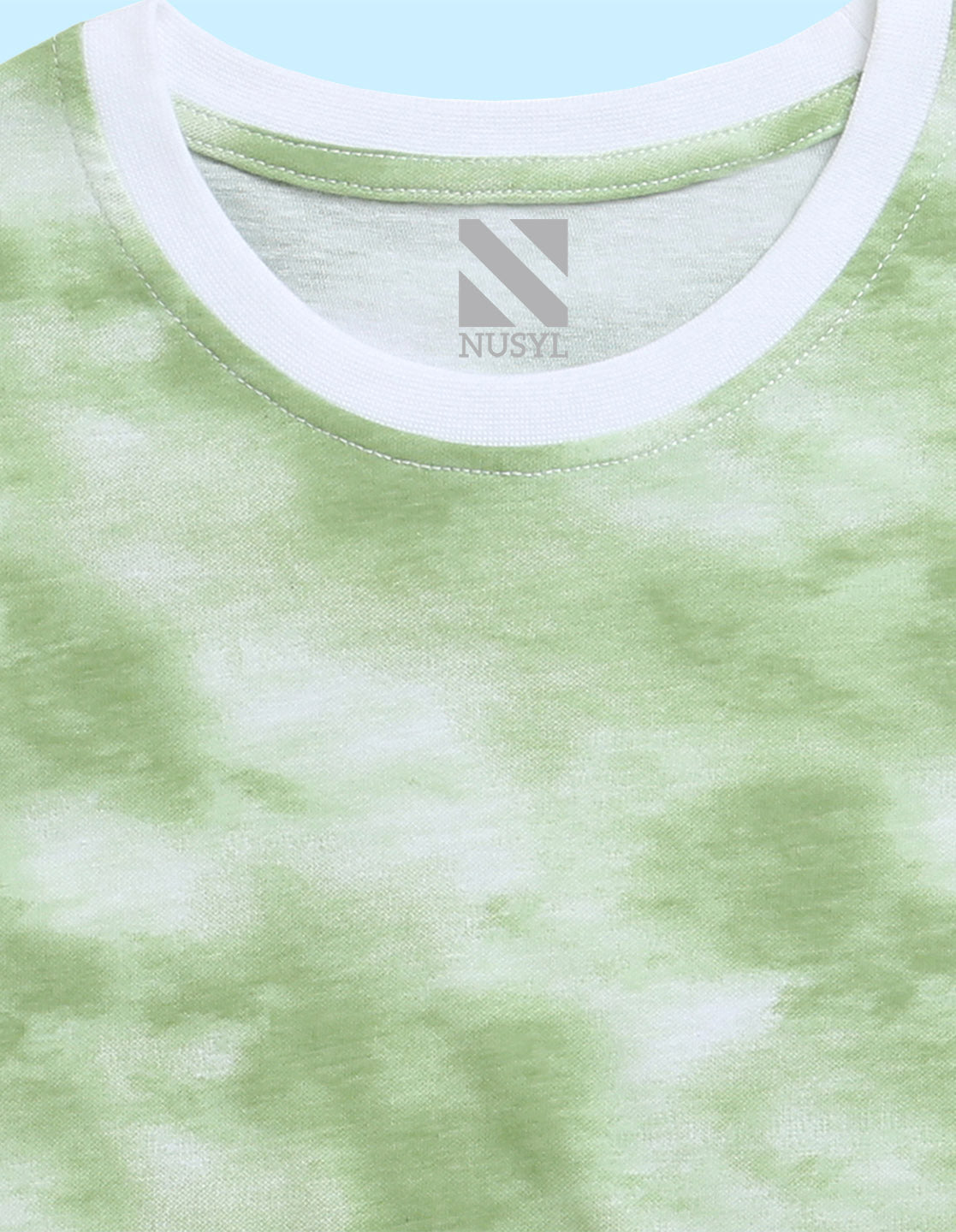 Nusyl solid green girls tie & dye cotton rich t-shirt.