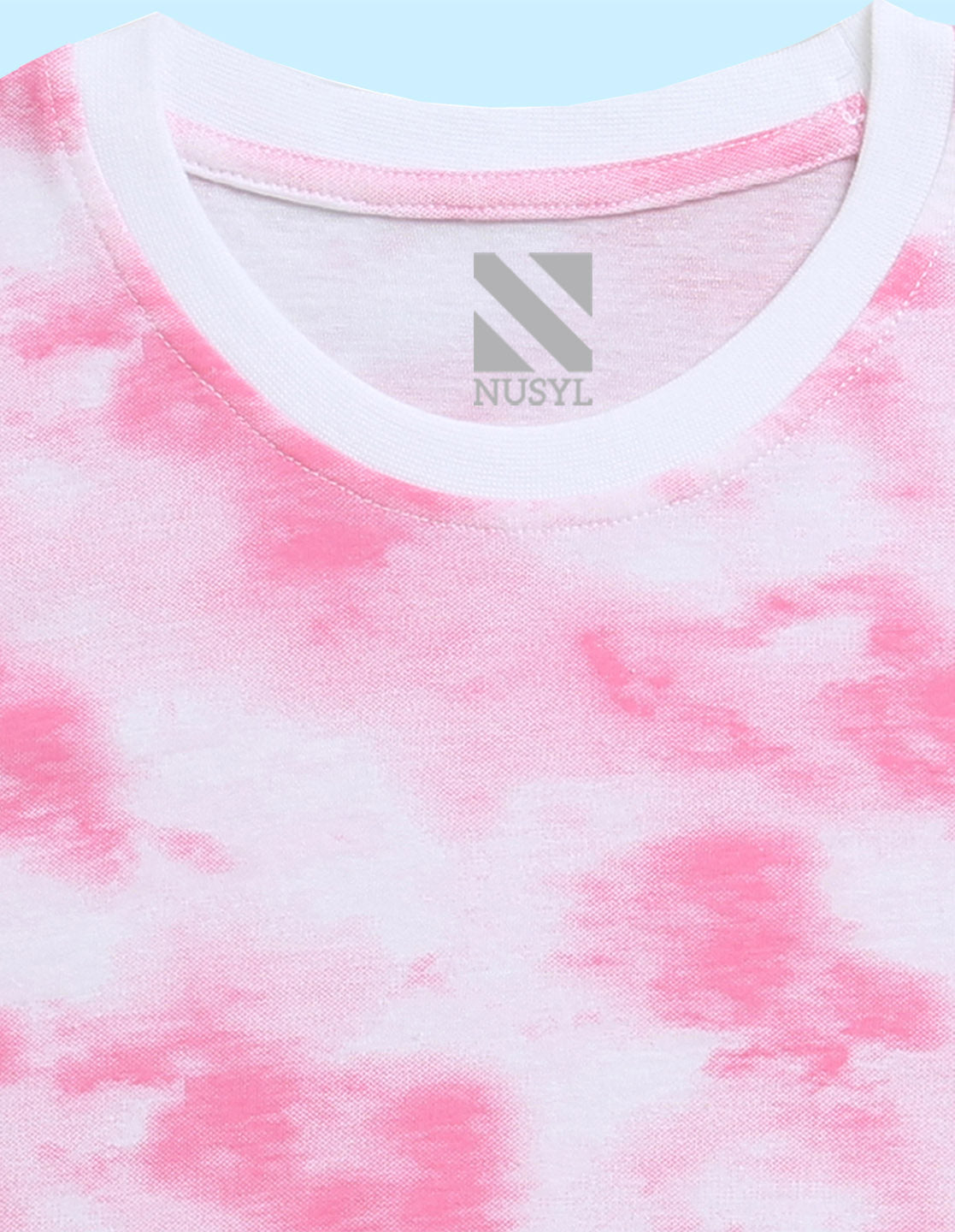 Nusyl solid pink girls tie & dye cotton rich t-shirt