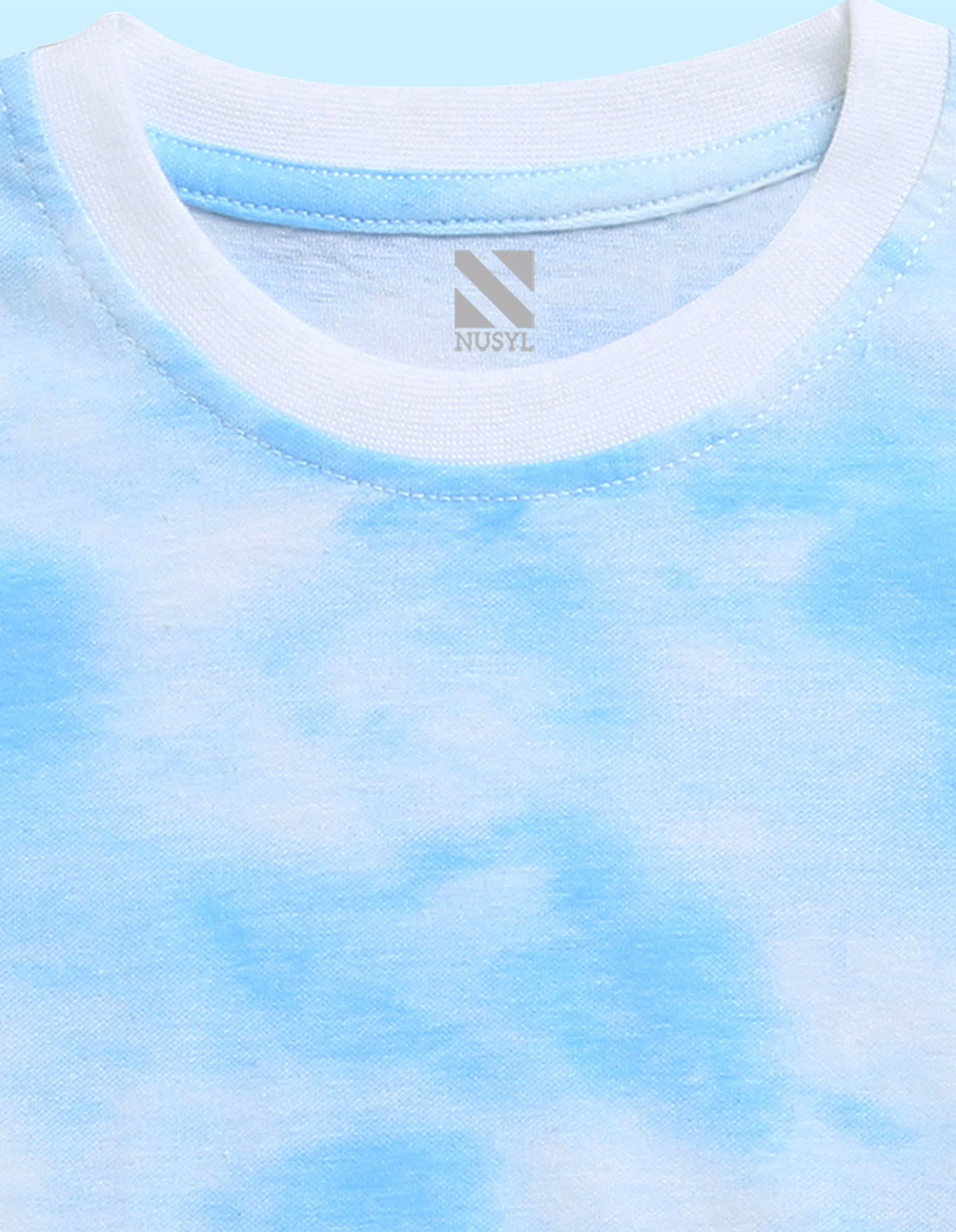 Nusyl solid cloudy blue infants tie & dye cotton rich t-shirt