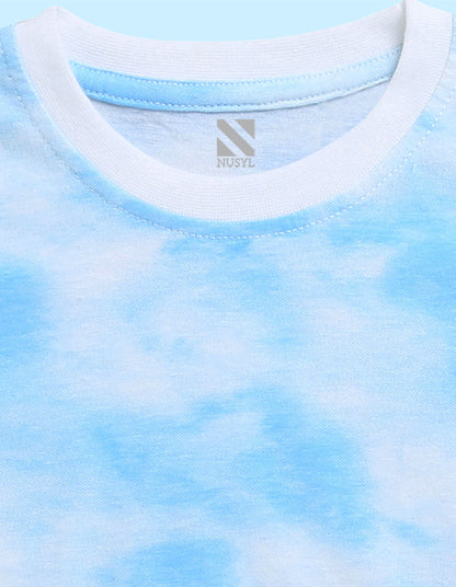 Nusyl solid cloudy blue infants tie & dye cotton rich t-shirt