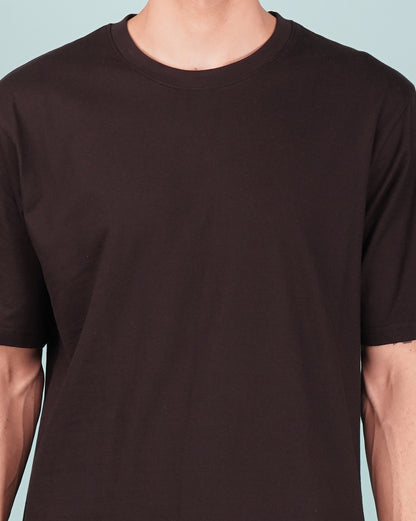 Nusyl Men Solid Black oversized t-shirt