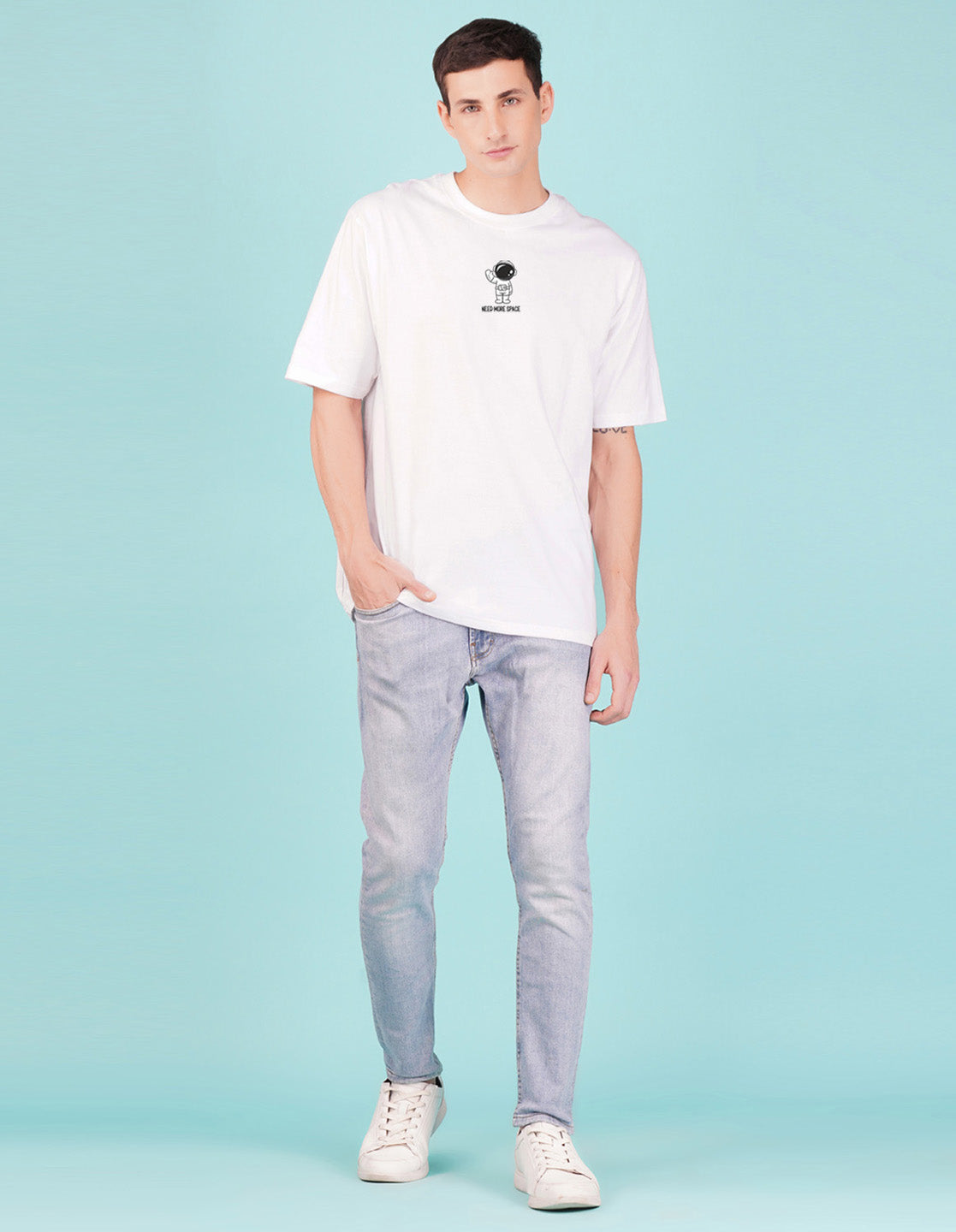 Nusyl White Space front and back Printed oversized t-shirt