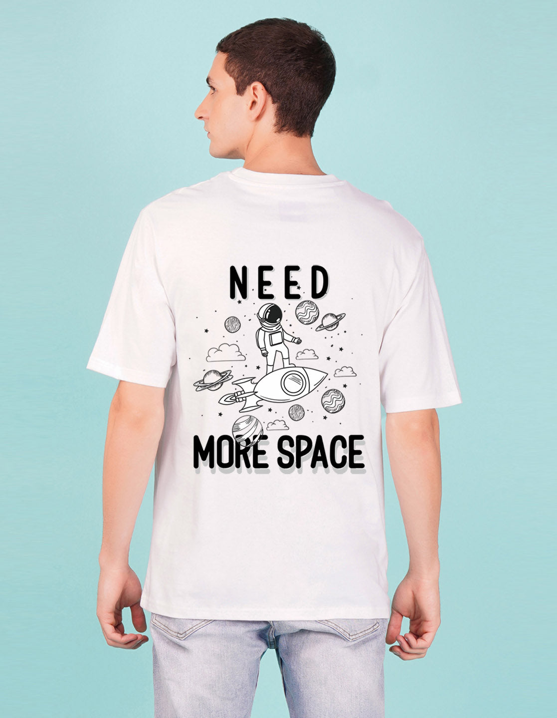 Nusyl White Space front and back Printed oversized t-shirt