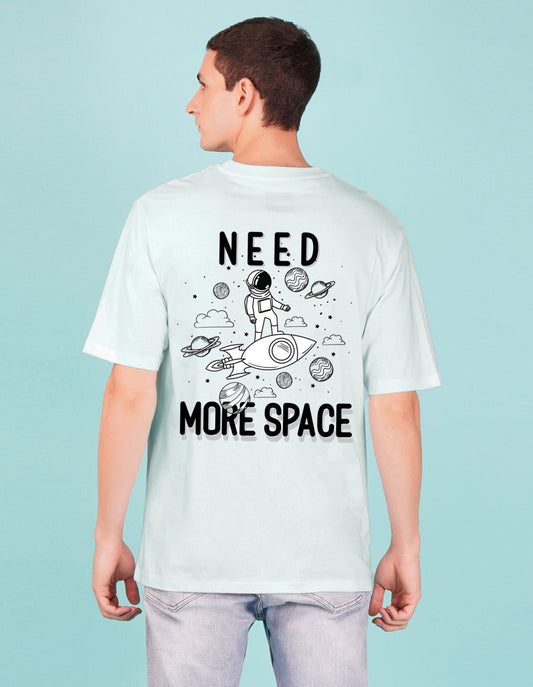 Nusyl Powder Blue Space front and back Printed oversized t-shirt