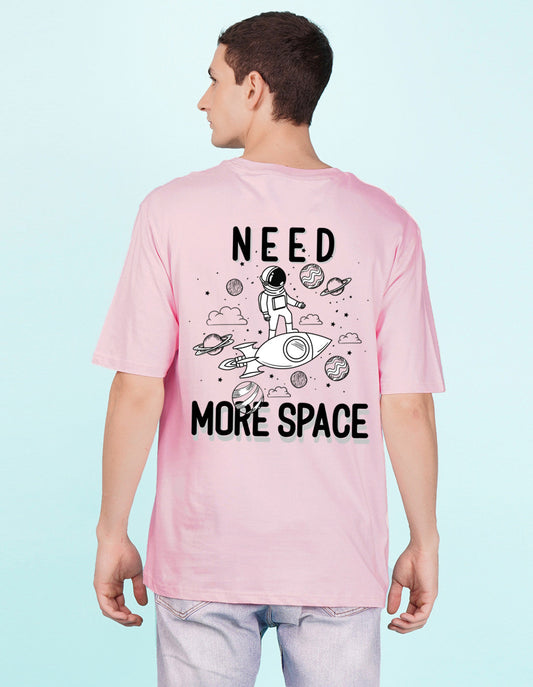 Nusyl Light Pink Space front and back Printed oversized t-shirt
