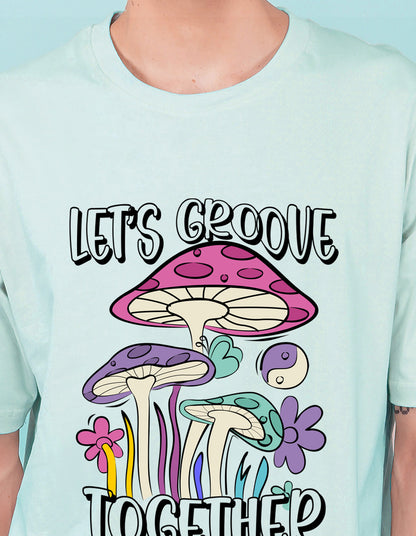 Nusyl Powder Blue Let's Groove Printed oversized t-shirt