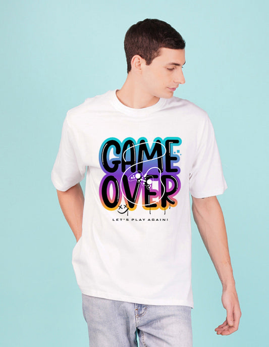 Nusyl White Game over Printed oversized t-shirt