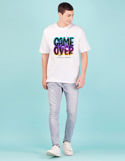 Nusyl White Game over Printed oversized t-shirt