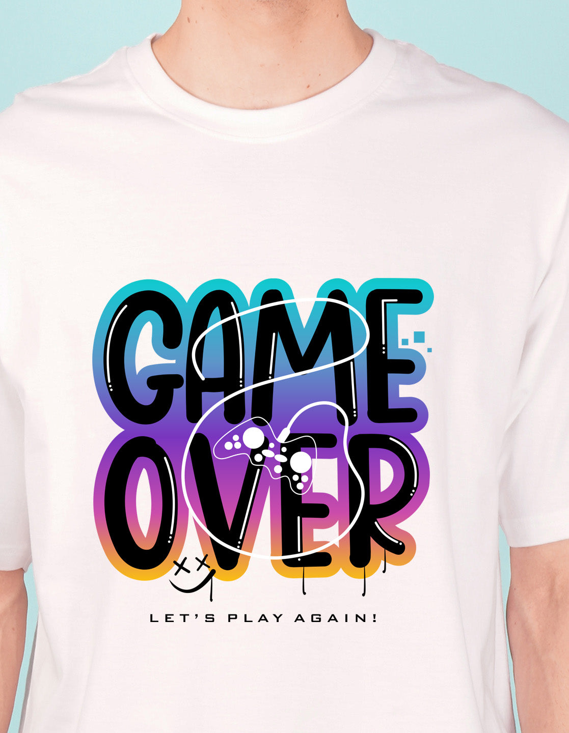 Nusyl White Game over Printed oversized t-shirt