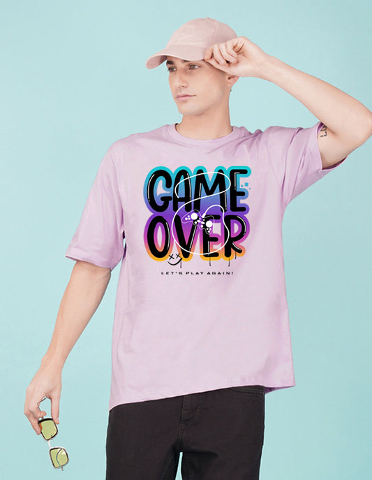 Nusyl Lilac Game over Printed oversized t-shirt